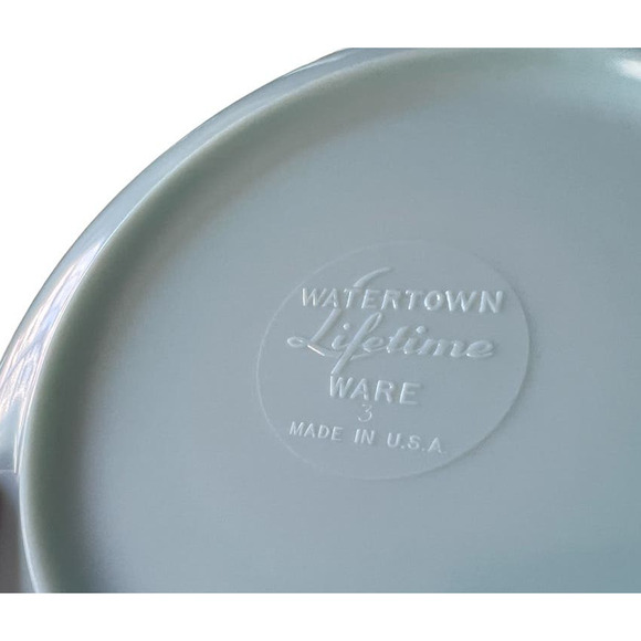 Vintage MCM Watertown Lifetime WARE Saucer Set 6 Blue Pink Yellow White Retro - Picture 4 of 7